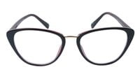 Female Cat Eye Spectacle Frame. Glossy Black & Red Color Frame. Transparent ARC Lens. Female Cat Eye Spectacle Frame. Glossy Black & Red Color Frame. Transparent ARC Lens.