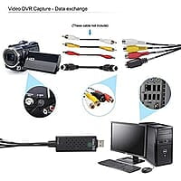 Easycap USB 2.0 Adapter TV Video Audio VHS to DVD Converter Capture Card Adaptor (Black) Easycap USB 2.0 Adapter TV Video Audio VHS to DVD Converter Capture Card Adaptor (Black)