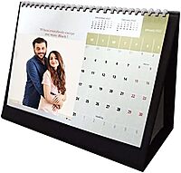 Sublimation Printed Calendar Desktop New Year Calendar for with Beautiful Wire Binding (12 Month with 12 Photos) 6x8 Inches