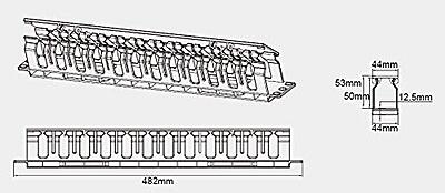 Cent Cable Manager 19" 1U, ABS
