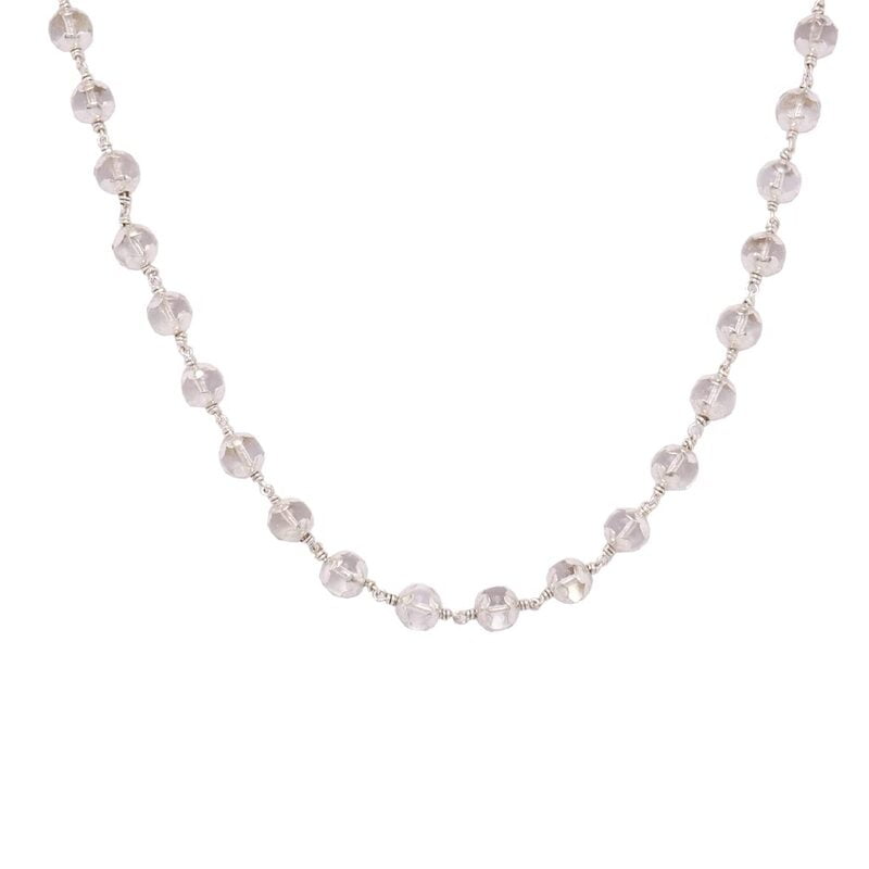 Silver Caped Spatik Mala/Chain