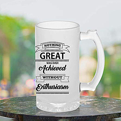 Sublimation Printed Froster Beer Mug With Nothing Great was Theme Froasted Beer Mug Sublimation Printed Froster Beer Mug With Nothing Great was Theme Froasted Beer Mug