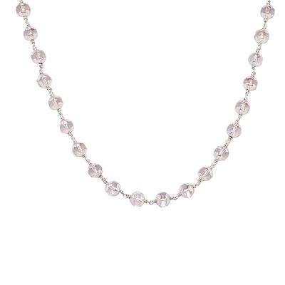 Pure Silver Sphatik mala Crystal Jaap Mala for Pooja