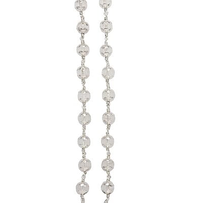 Silver Caped Spatik Mala/Chain