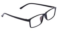 Unisex Large Rectangular Spectacle Frame. Gloss Black Color Frame. Transparent ARC Lens. Unisex Large Rectangular Spectacle Frame. Gloss Black Color Frame. Transparent ARC Lens.
