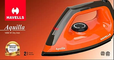 Havells Dry Iron Aquilla 1000W Iron Press German Technology Non Sick Coated Sole Plate Havells Dry Iron Aquilla 1000W Iron Press German Technology Non Sick Coated Sole Plate