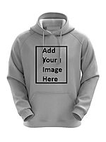 Customized and Personalized Photo On Hoodies for Men and Women Pure Cotton Grey.