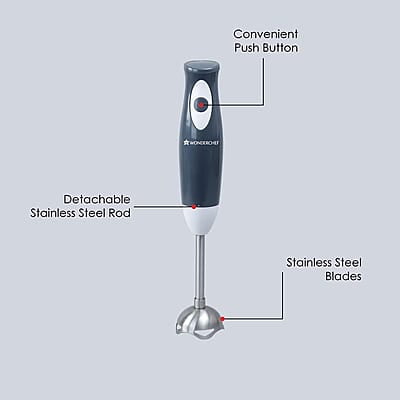 Wonderchef Ultima Plus Electric Hand Blender Easy Control Grip Single Push Button Operation  300W