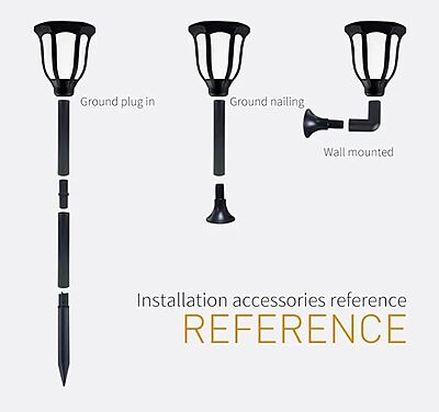 Solar Vintage Broad Marshal Light - IP65 Waterproof Garden Flame Lamp with 3 Attachments Solar Vintage Broad Marshal Light - IP65 Waterproof Garden Flame Lamp with 3 Attachments
