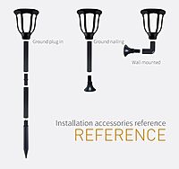 Solar Vintage Broad Marshal Light - IP65 Waterproof Garden Flame Lamp with 3 Attachments