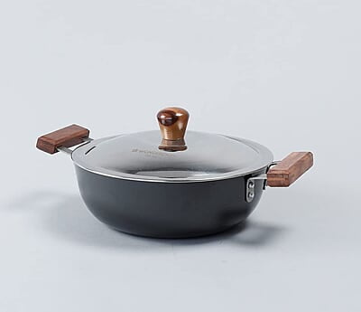 Wonderchef Ebony Aluminium Hard Anodized Deep Kadhai/Kadai with Lid - 24 cm, 3 Litre Wonderchef Ebony Aluminium Hard Anodized Deep Kadhai/Kadai with Lid - 24 cm, 3 Litre