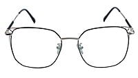 Unisex Medium Square Spectacle Frame. Silver & Black Metal Frame Unisex Medium Square Spectacle Frame. Silver & Black Metal Frame