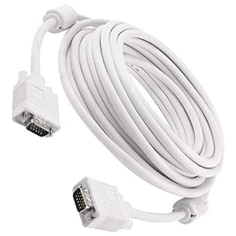VGA Male to Male 15-Pin Cable/Adapter for PC, Monitor, Projector, Laptop, TV, LCD/LED (White) VGA Male to Male 15-Pin Cable/Adapter for PC, Monitor, Projector, Laptop, TV, LCD/LED (White)