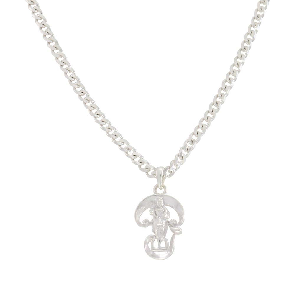 Sterling Silver Chain With God Kartikeya Subrahmanya Pendant Sterling Silver Chain With God Kartikeya Subrahmanya Pendant