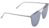Unisex Oversized Sunglasses. Silver Color Metal Frame. UV Protected Reflective Silver Color Flat Lens. Unisex Oversized Sunglasses. Silver Color Metal Frame. UV Protected Reflective Silver Color Flat Lens.