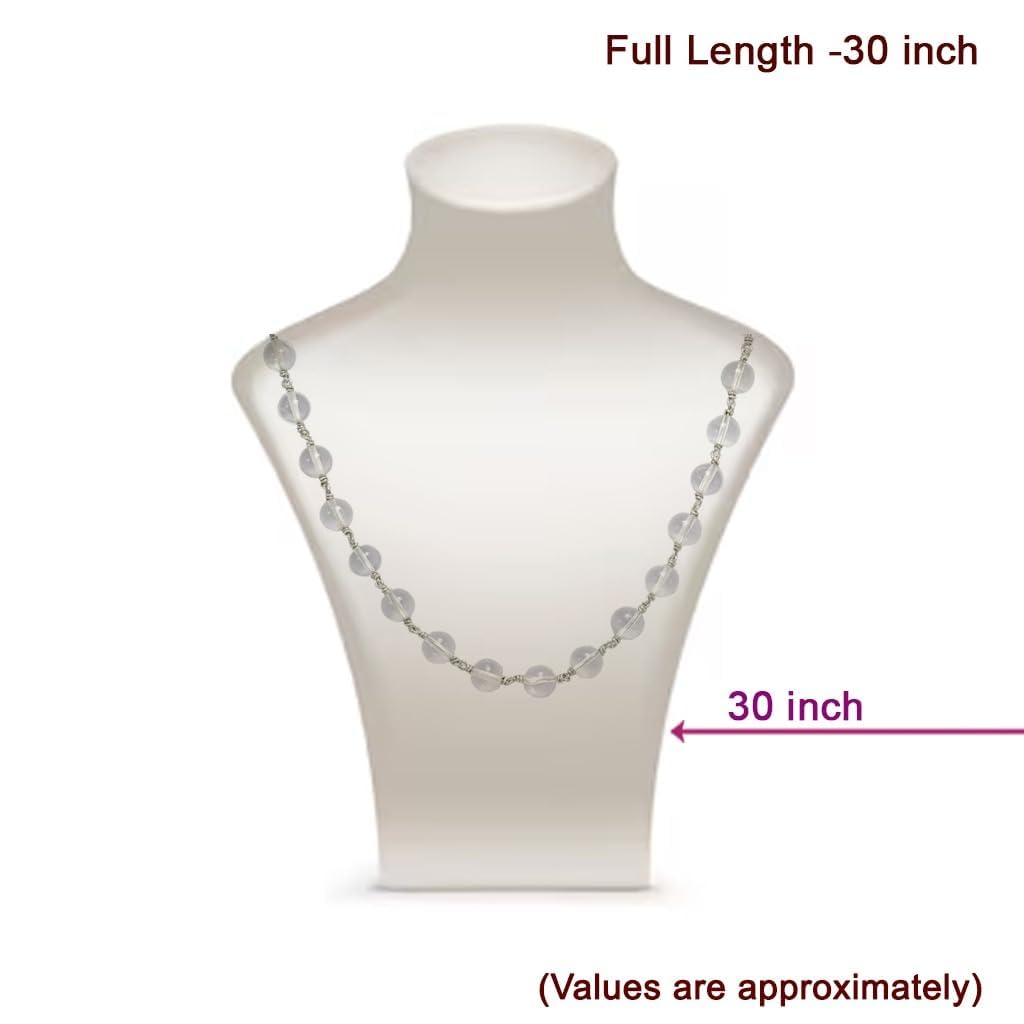 Pure Silver Sphatik mala Crystal Jaap Mala for Pooja
