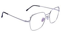 Female Medium Square Spectacle Frame. Silver Color Metal Frame Female Medium Square Spectacle Frame. Silver Color Metal Frame