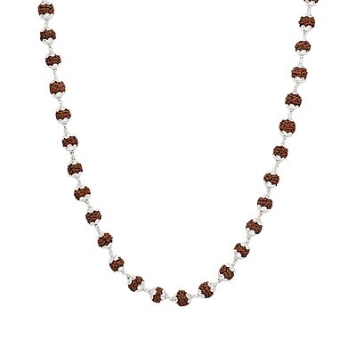 925 Sterling Silver Rudraksha Mala Panch Mukhi 5 Mukhi Five Face 54 Beads 925 Sterling Silver Rudraksha Mala Panch Mukhi 5 Mukhi Five Face 54 Beads
