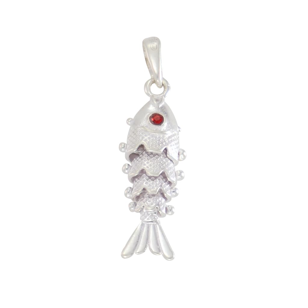 Sterling Silver Chain With Fish Pendant Modern Style For Men Sterling Silver Chain With Fish Pendant Modern Style For Men