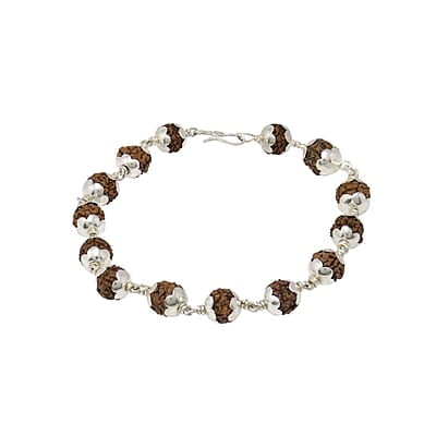 Silver Capped Rudraksha Bracelet
