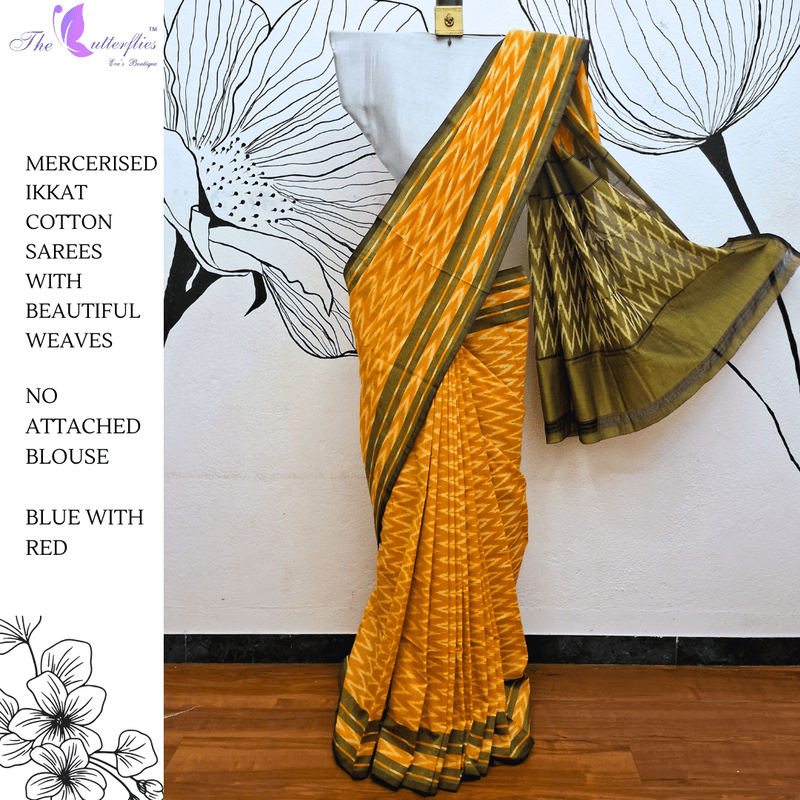 IKKAT MERCERISED COTTON SAREE BGHSDIC23318 IKKAT MERCERISED COTTON SAREE BGHSDIC23318