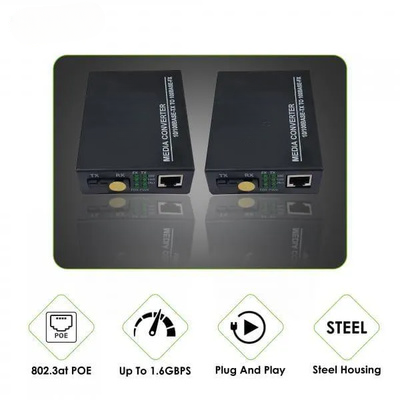 Media Converter Fast Ethernet 10/100Mbps RJ45 Port to 100Base-FX Single-Mode Fiber SMSF up to 20 Kms With Pair Media Converter Fast Ethernet 10/100Mbps RJ45 Port to 100Base-FX Single-Mode Fiber SMSF up to 20 Kms With Pair