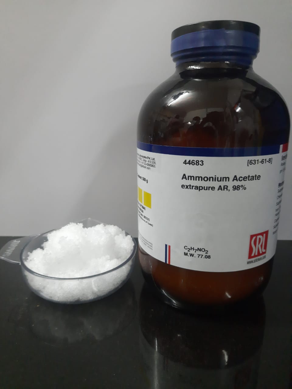 Ammonium Acetate extrapure AR, 98% SRL Ammonium Acetate extrapure AR, 98% SRL