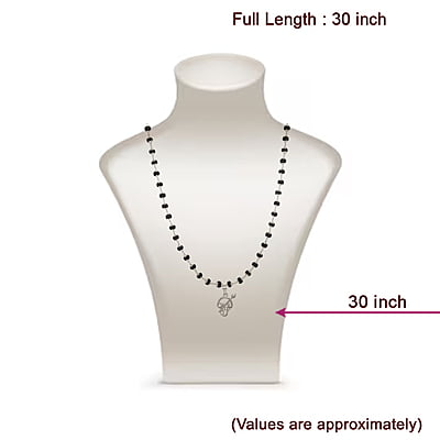 Silver Capped Black Wooden Beads Mala with Om Pendant Silver Capped Black Wooden Beads Mala with Om Pendant