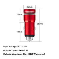 Champion Dual Port USB Metallic Fast Car Charger 2.4A For All Android And Apple Phones Champion Dual Port USB Metallic Fast Car Charger 2.4A For All Android And Apple Phones