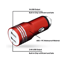 Champion Dual Port USB Metallic Fast Car Charger 2.4A For All Android And Apple Phones Champion Dual Port USB Metallic Fast Car Charger 2.4A For All Android And Apple Phones