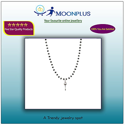 Silver Capped Black Wooden Beads Mala with Vel Pendant Silver Capped Black Wooden Beads Mala with Vel Pendant