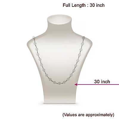 Silver Spatik Crystal Mala - 925 Silver 54 Beads 30 Inch Silver Spatik Crystal Mala - 925 Silver 54 Beads 30 Inch