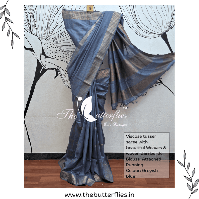 VISCOSE TUSSER SAREE YBRSTUS23388 VISCOSE TUSSER SAREE YBRSTUS23388