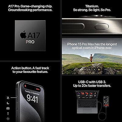 Apple iPhone 15 Pro Max (256 GB) - Natural Titanium Apple iPhone 15 Pro Max (256 GB) - Natural Titanium