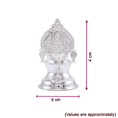 Silver Kamatchi Diya & Deepak - Traditional Lamps