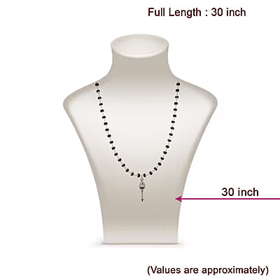 Silver Capped Black Wooden Beads Mala with Vel Pendant Silver Capped Black Wooden Beads Mala with Vel Pendant