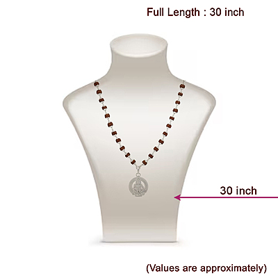 925 Silver Ayyappan Pendant & Rudraksha Caped Mala -8mm beads, 54 beads,30 Inches 925 Silver Ayyappan Pendant & Rudraksha Caped Mala -8mm beads, 54 beads,30 Inches