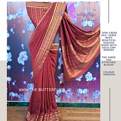 SEMI CREPE SILK SAREE DVFSCRE22873