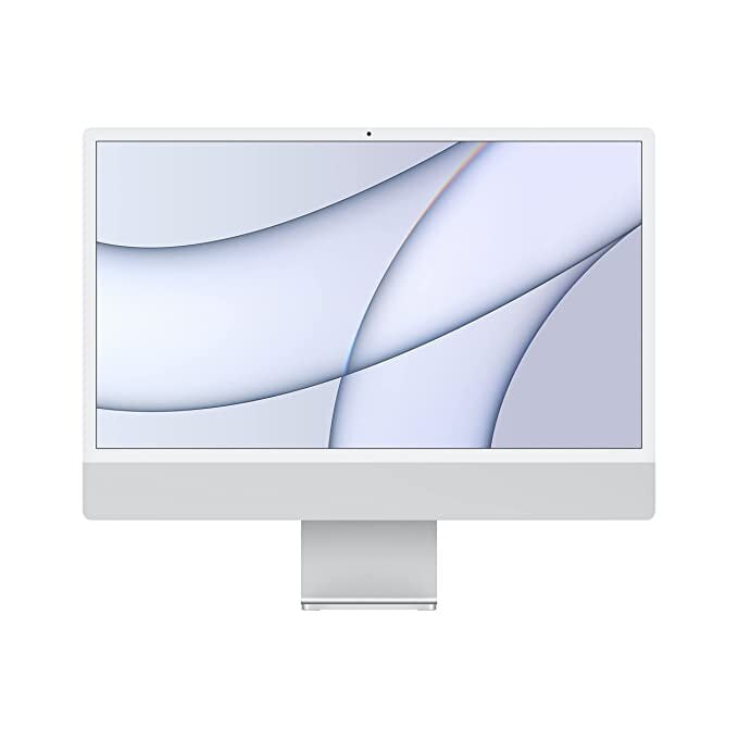 iMac with 4.5K R24-inch/60.96 cm, Apple M1 chip with 8‑core CPU and 8‑core GPU, 8GB RAM, 256GB Silver