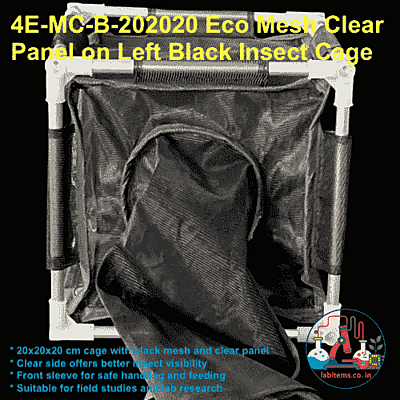 4E-MC-B-252525 Eco Mesh Clear Black Insect Cage