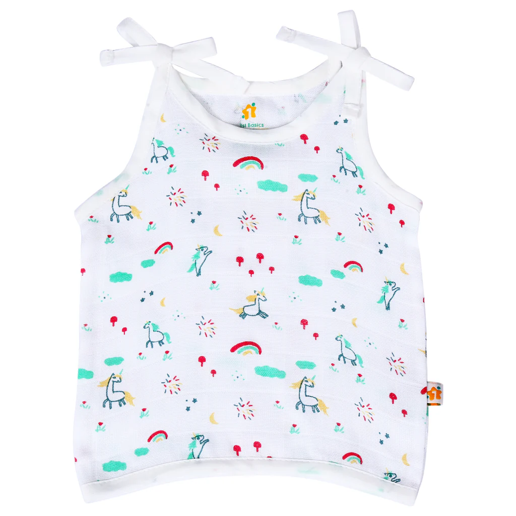 1st Step Muslin Knot Jhabla - New Born 1st Step Muslin Knot Jhabla - New Born