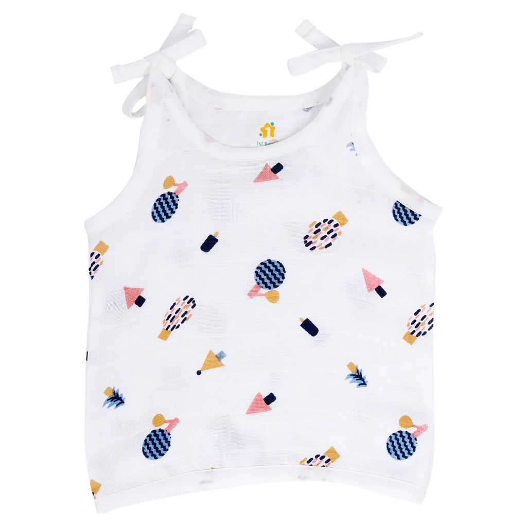 1st Step Muslin Knot Jhabla - Medium (6-9 Months)