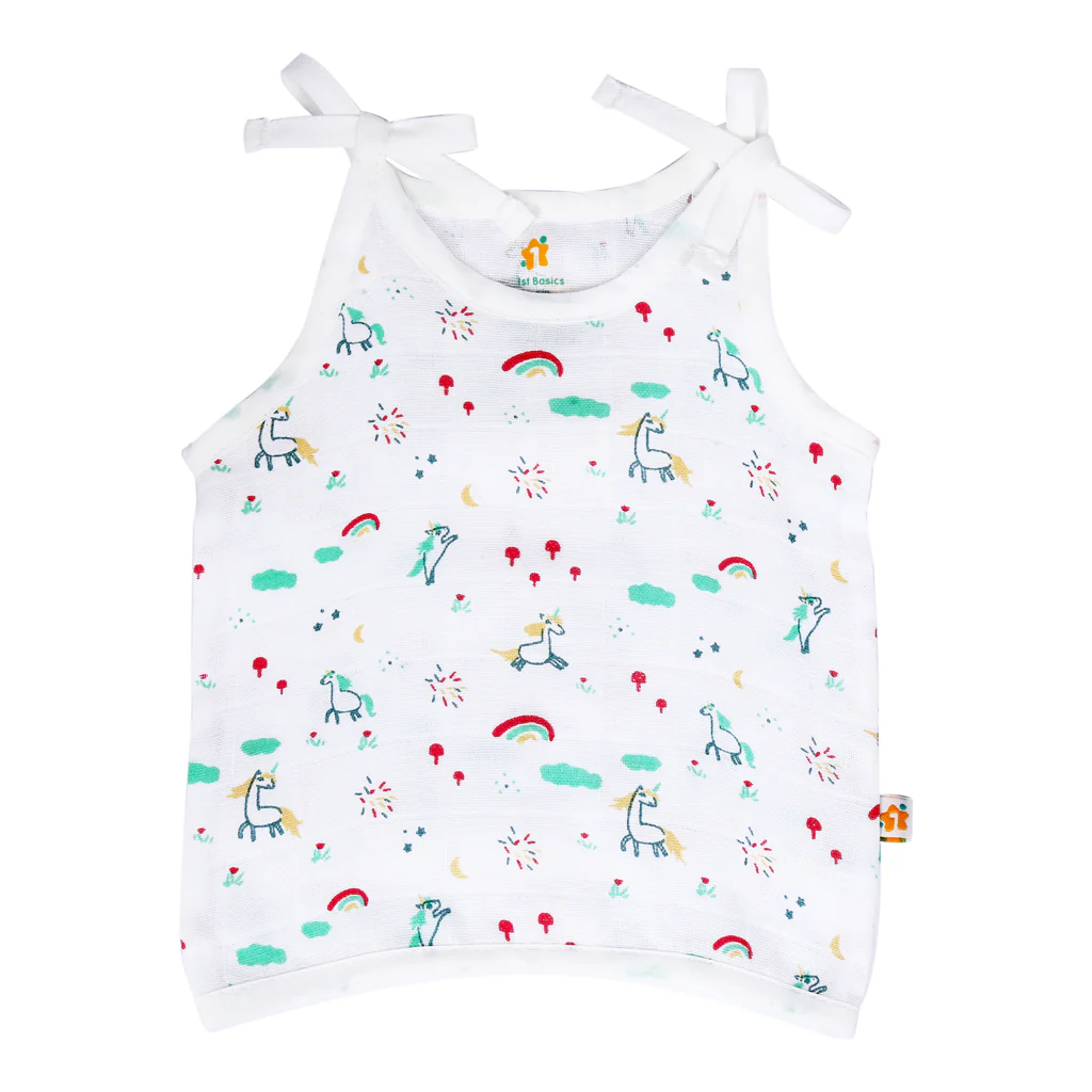 1st Step Muslin Knot Jhabla - New Born 1st Step Muslin Knot Jhabla - New Born