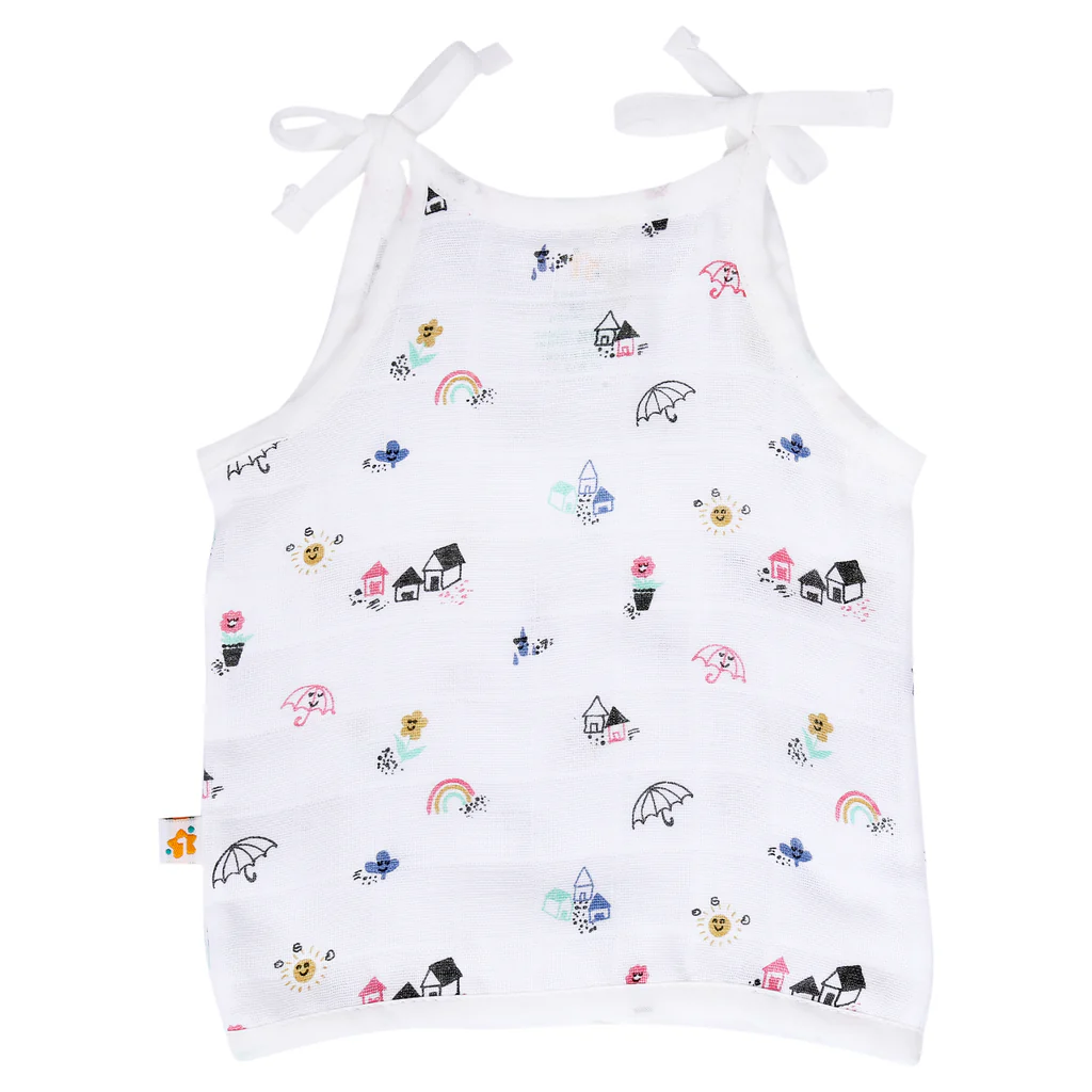 1st Step Muslin Knot Jhabla - Medium (6-9 Months)