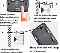 Warm White 66 Solar Wall Washer Up Down Light Way