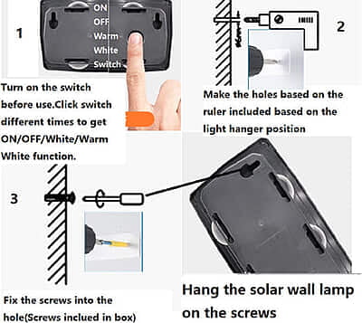 Warm White 66 Solar Wall Washer Up Down Light Way Warm White 66 Solar Wall Washer Up Down Light Way