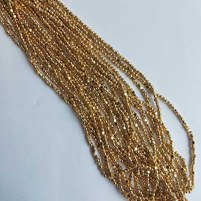 Half Cut Beads Bright Gold