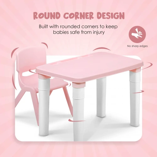 Kids Study Table & Chair Set – Pink Kids Study Table & Chair Set – Pink