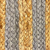 Royegal Carpets Handmade Natural Jute Braided Rug – Rectangular Design with Grey Border