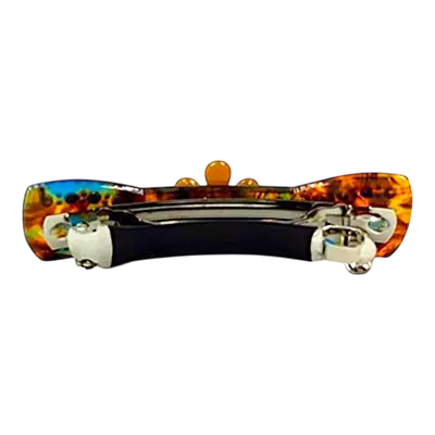 Acetate Hair Barrette with Floral Accent
